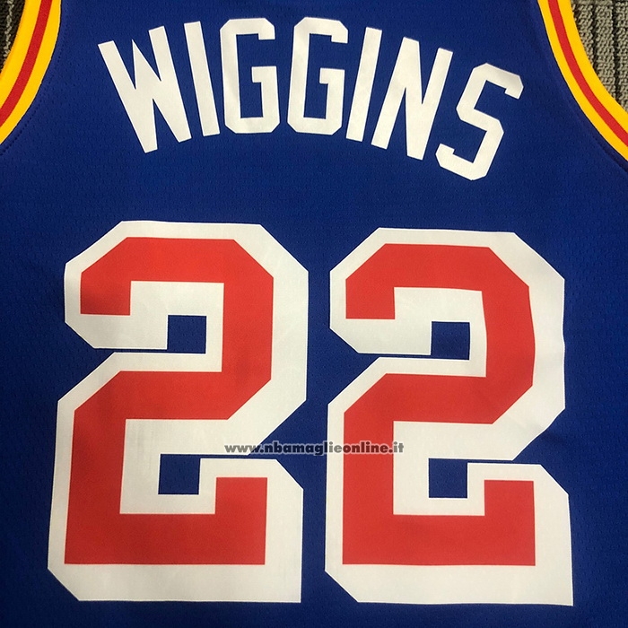 Maglia Golden State Warriors Andrew Wiggins #22 75th Anniversary Blu